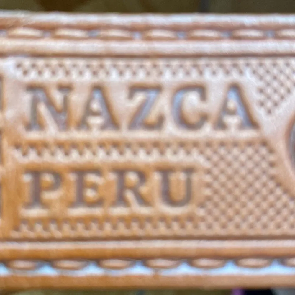 Nazca Lines Designs Men's Genuine Leather Cognac Belt